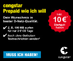 CONGSTAR Prepaid Starterpaket Datenflatrate inkl. 10EUR Startguthaben